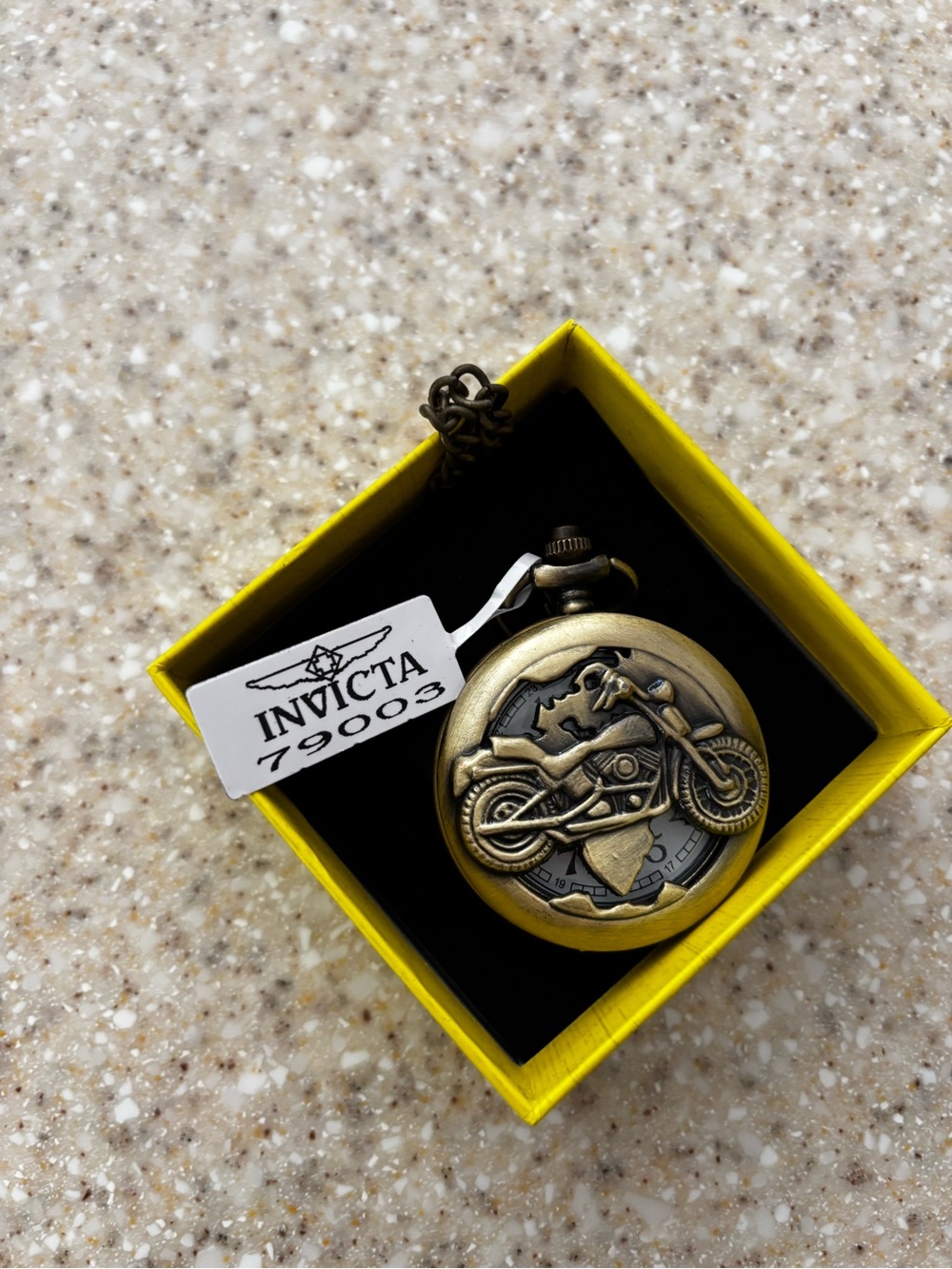 Invicta Bronze-Tone Motorcycle Pocket Watch